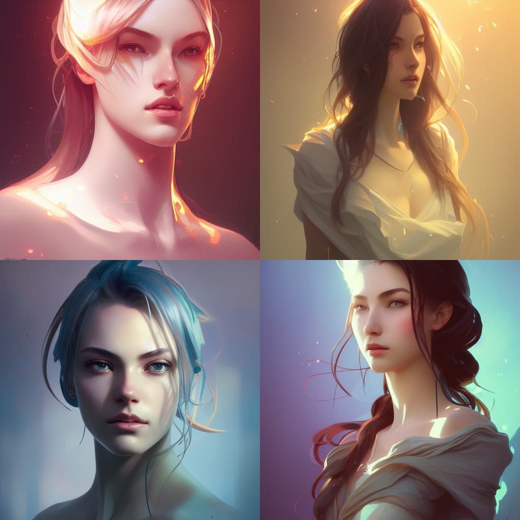 Detailed Waifu Portrait in Art Nouveau Style