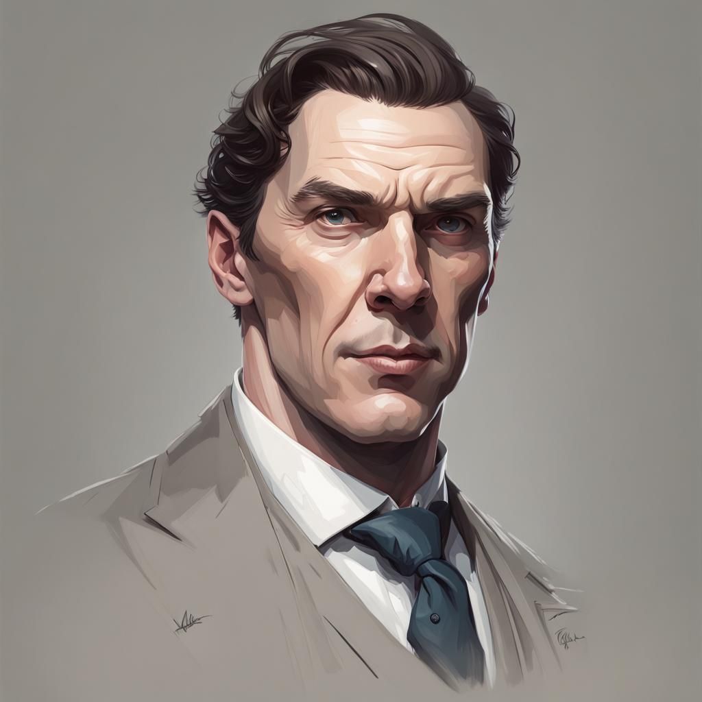 Justice Wargrave Portrait in Digital Art Style