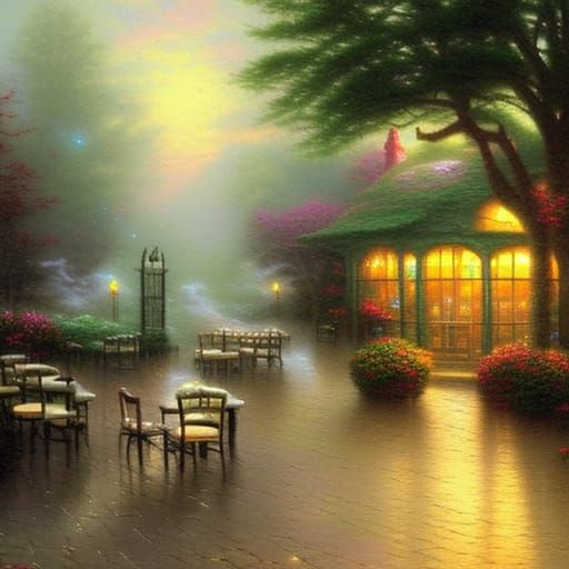 Ethereal Cafe in Hyperdetailed Fantasy Style
