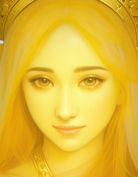 Classical Goddess Face in Ethereal Oil Painting