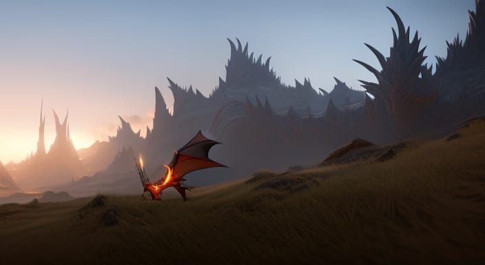 Detailed Dragons in Dark Fantasy Concept Art