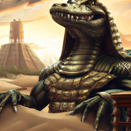 Humanized Crocodile God Ruling Ancient Egypt