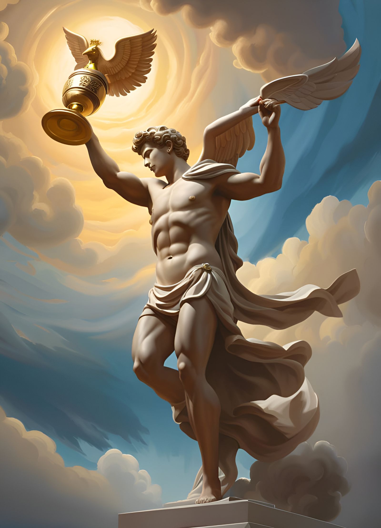 Hermes Holding an Olympic Trophy