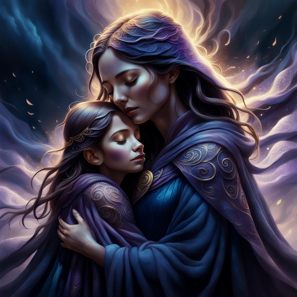 Ethereal Mother Protects Daughter From Darkness