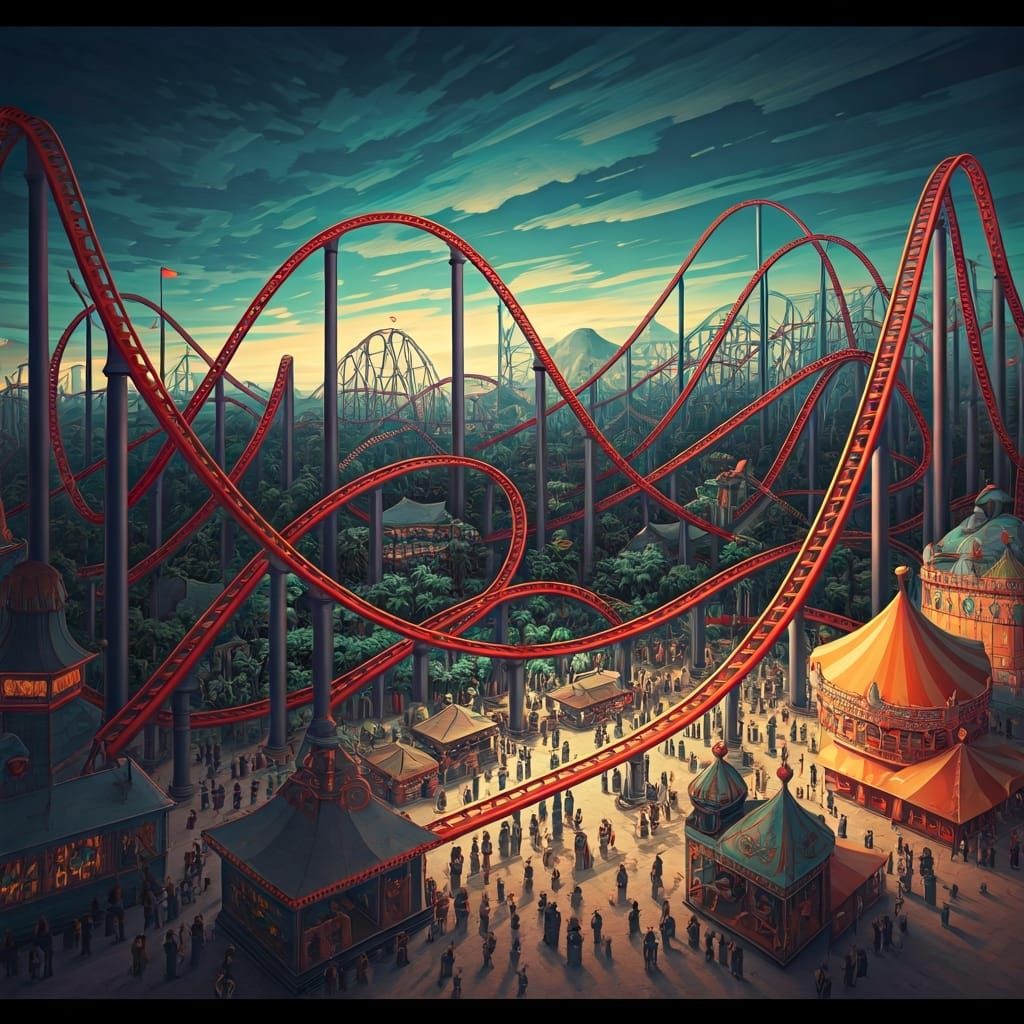 Surreal Rollercoaster with Impossible Geometry in Cyberpunk ...