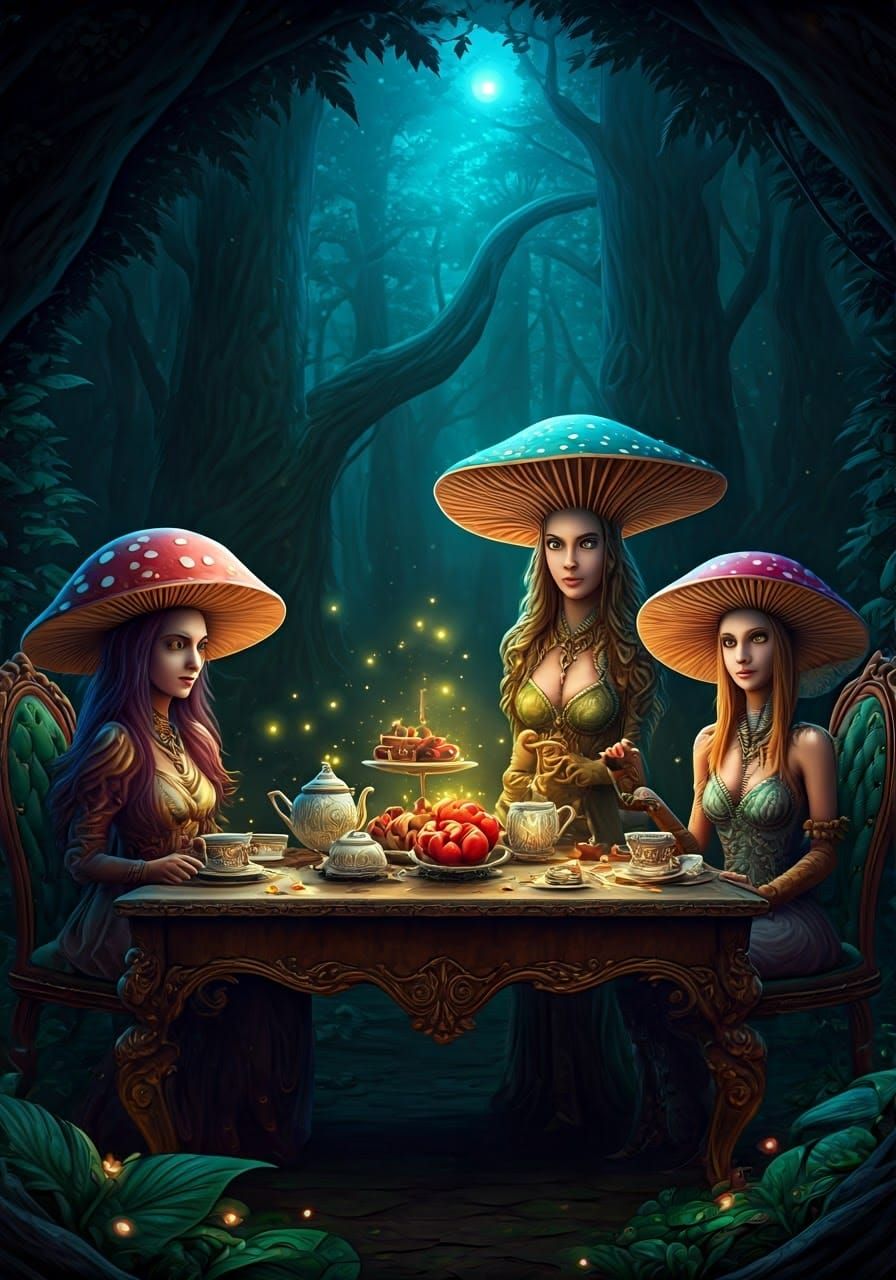 Magic Forest Tea Party with Toadstools