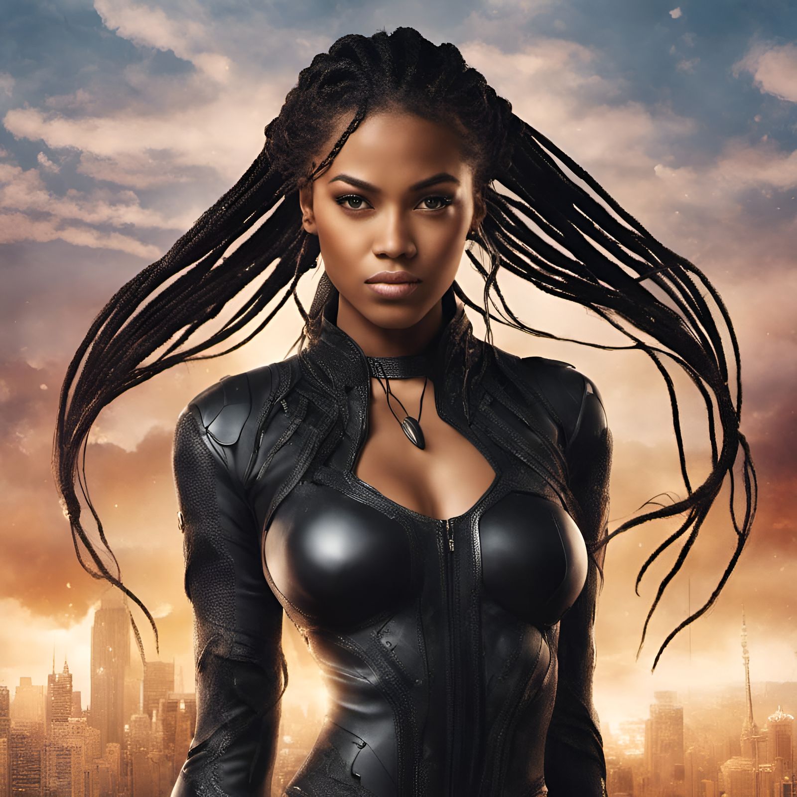 Dominican Female Hero Portrait in Detailed Matte Painting
