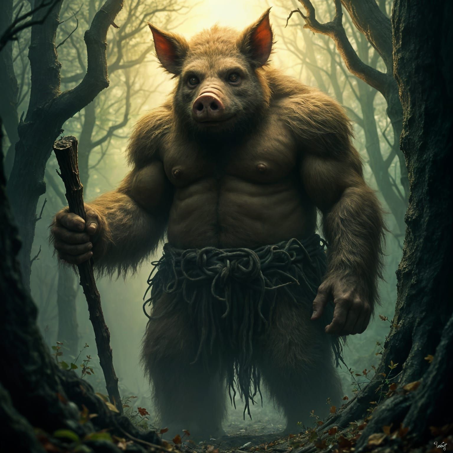 A Weathered Pigman Faces Desperation in the Dark Forest