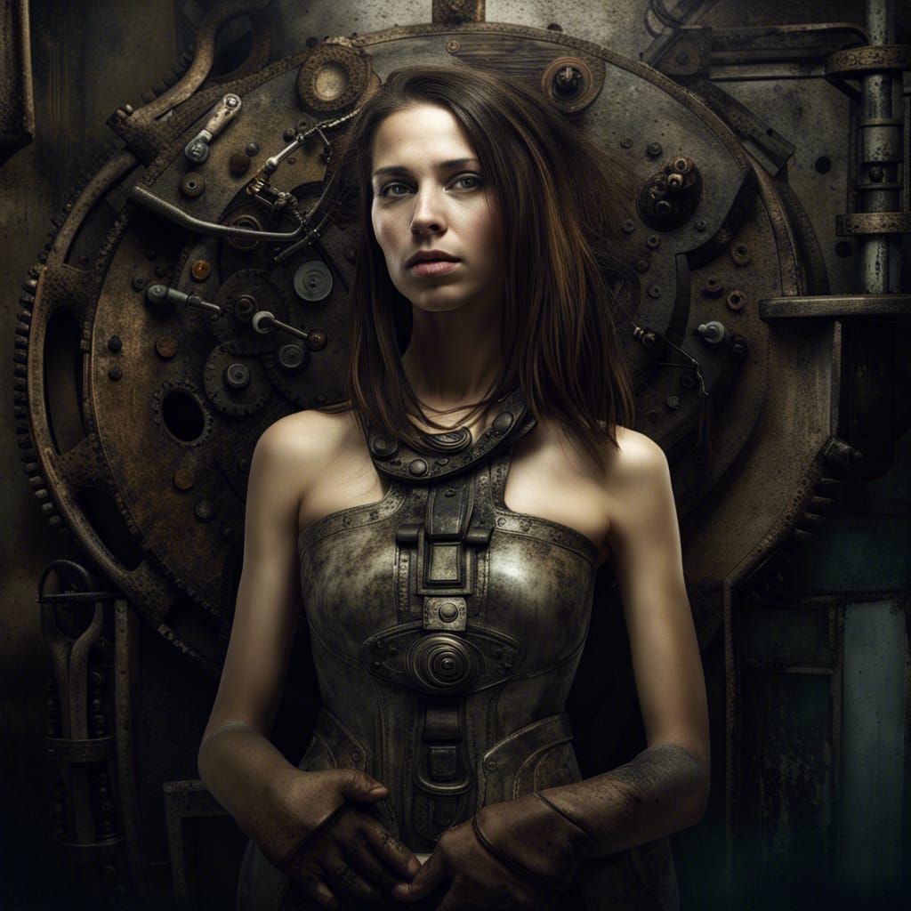 Ethereal Woman: Dreamy Portrait in Dystopian Style