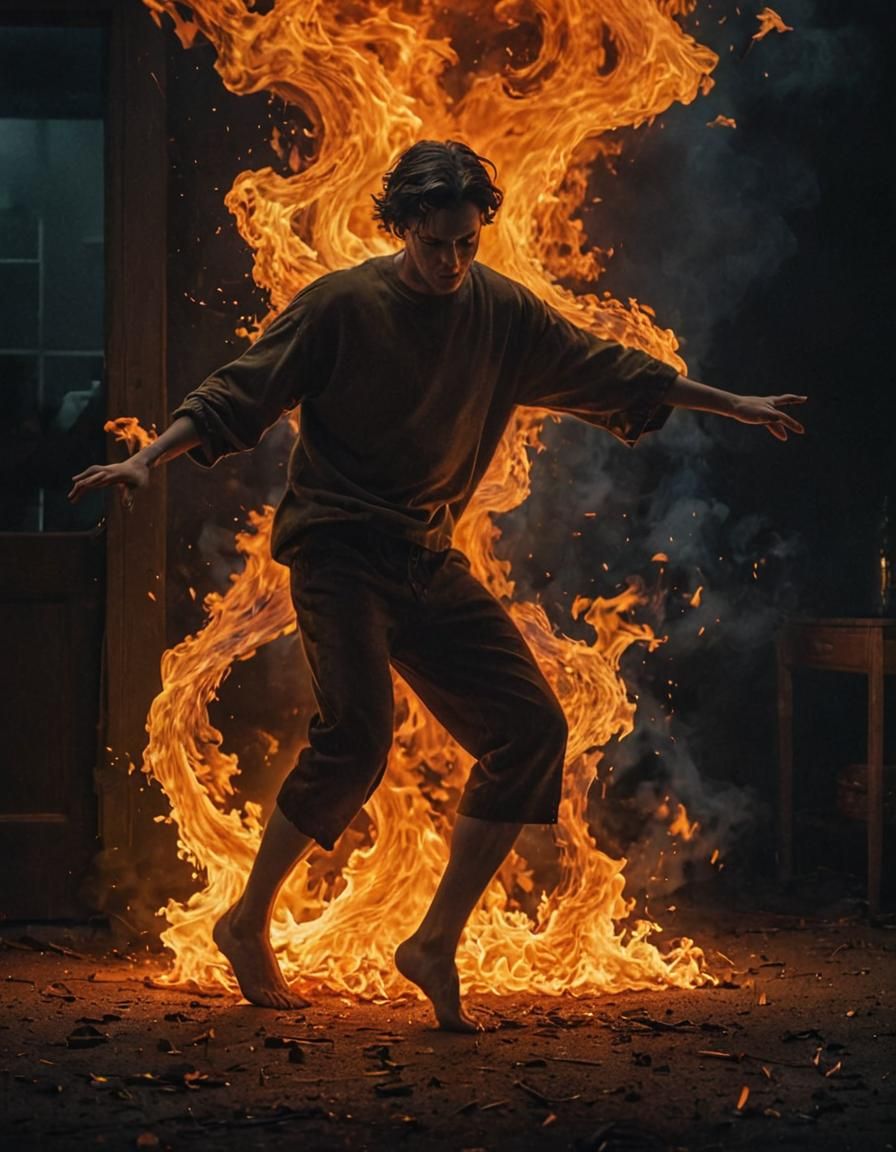 Dancing his pants off