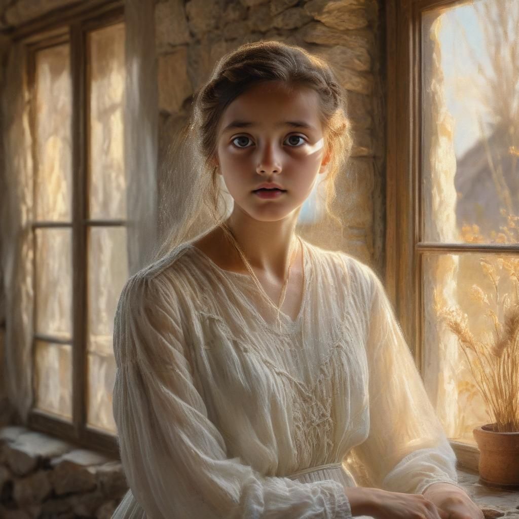 Girl Gazing Out Window