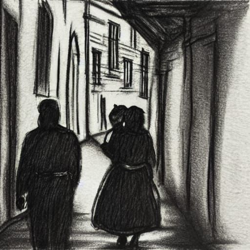 Kiss in Shadowy Alley: Monochromatic Lyrical Abstraction