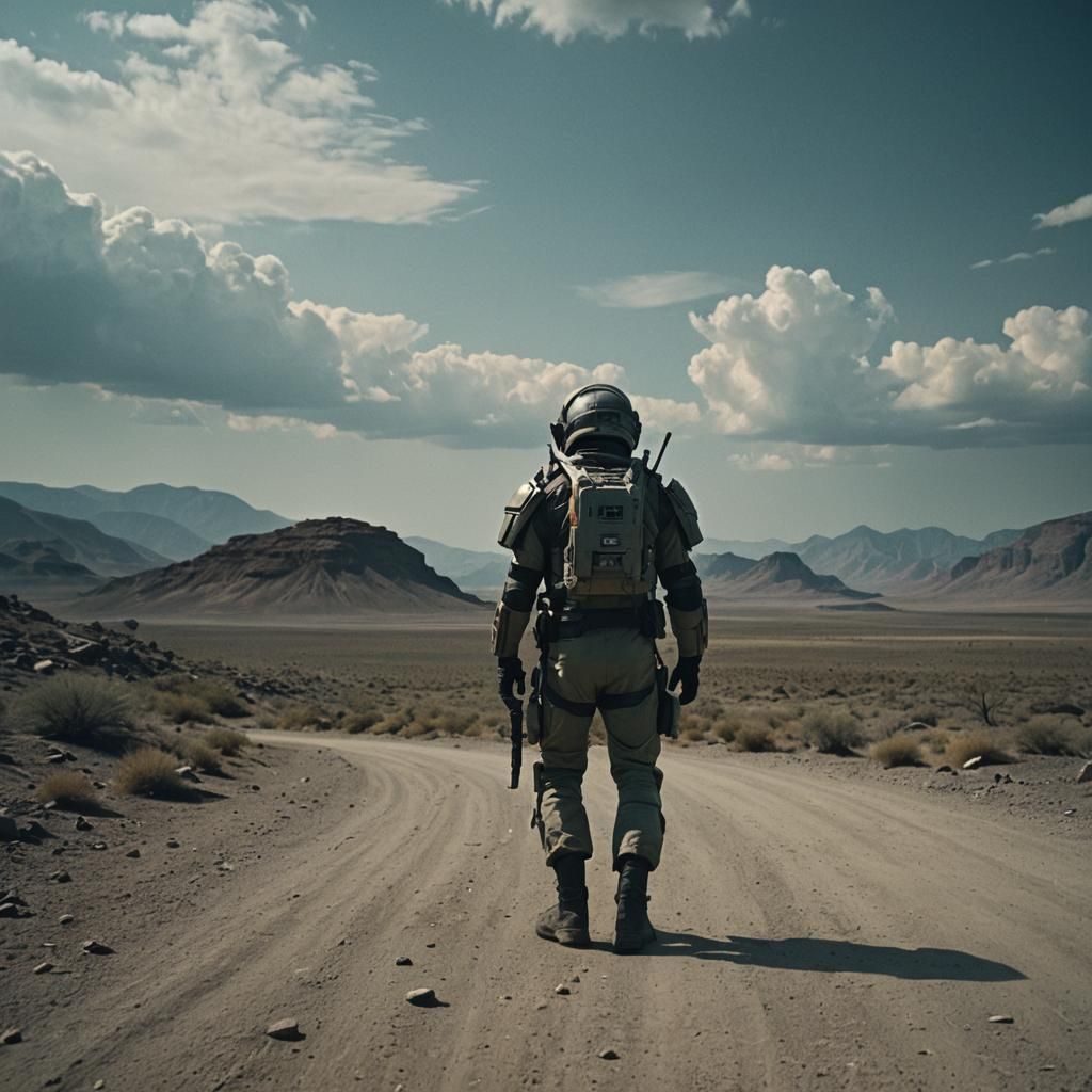 Dramatic Cinematic Film Still with Atmospheric Lighting