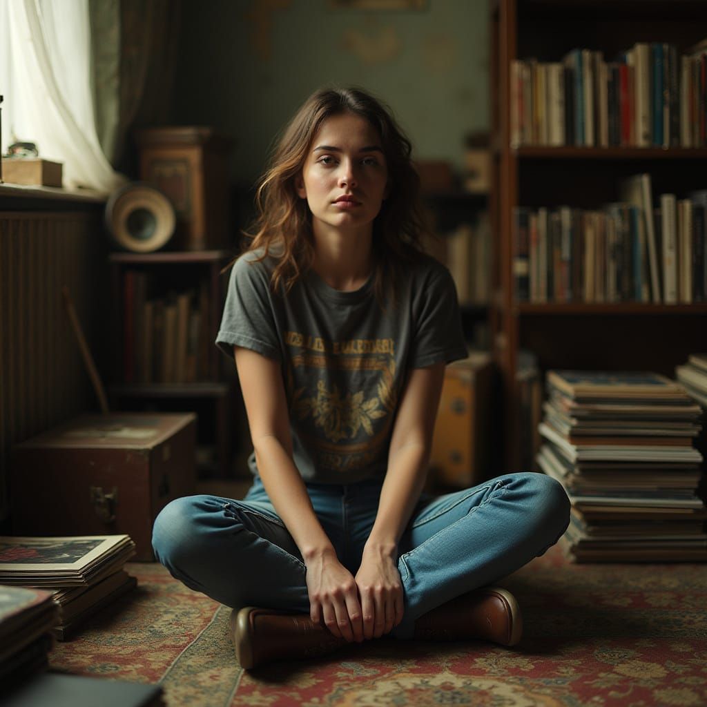 Vintage Music Scene Inspired by Frida Kahlo