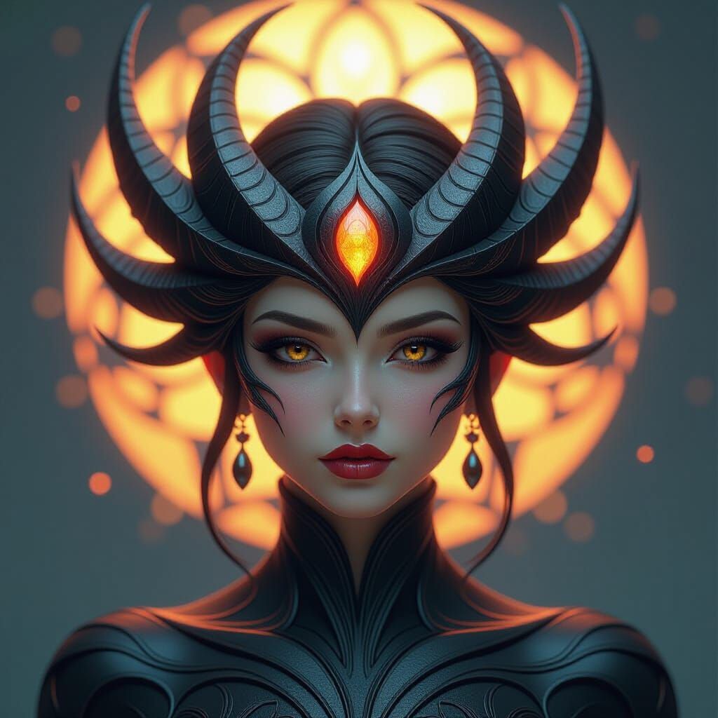 Phoenix Symbiote Portrait in Art Nouveau Style