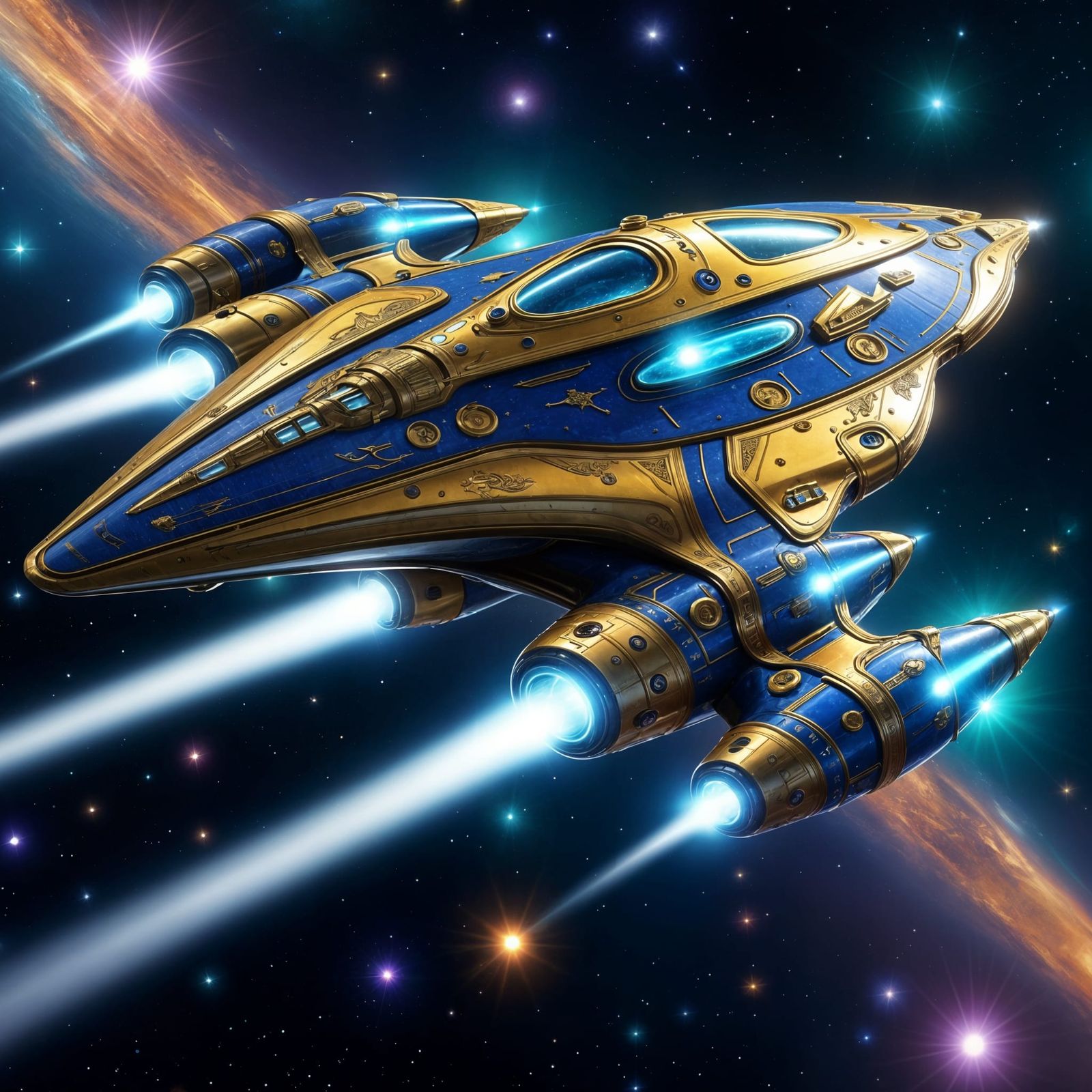 Epic Futuristic Spacecraft Embarks on Celestial Quest