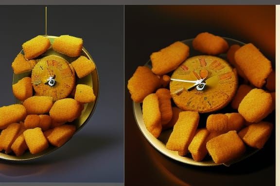 Chicken Nugget Clock: Hyper-Detailed Fast Food Timepiece