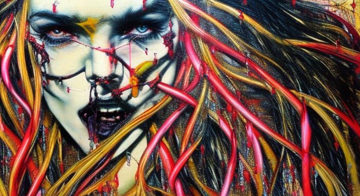 Vampire Portrait in Surrealist Style