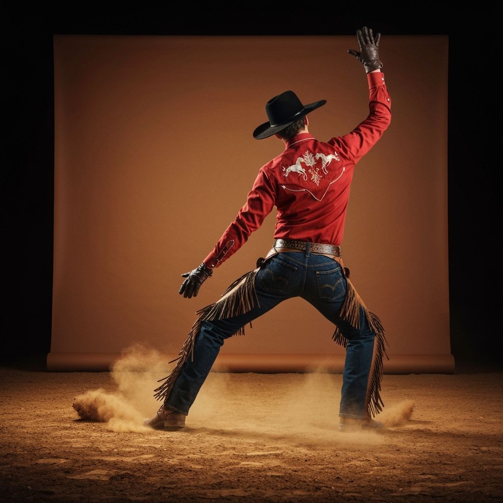 Cowboy Tango Dance in High-Contrast Lighting