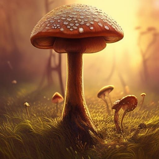 Mushroom in a Bottle: Hyperdetailed Fantasy Art