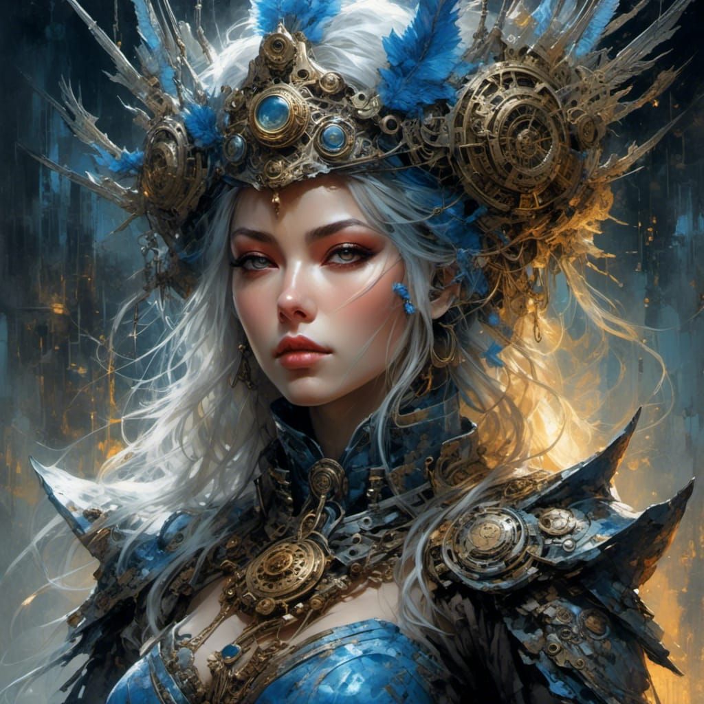 Steampunk Pop Art Witch Digital Rendering