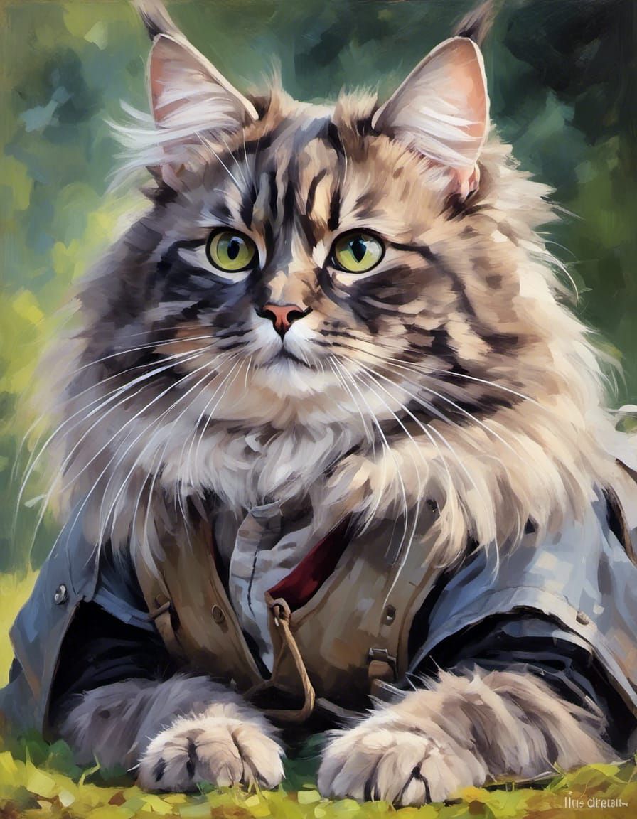 Floki the Siberian Cat in Wild Garden Portrait