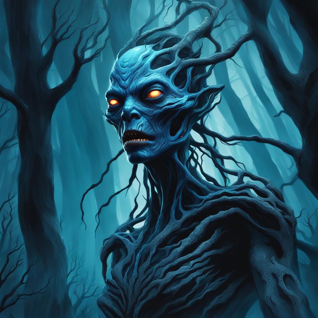 Eerie Alien Woman Portrait in Sci-Fi Surrealism