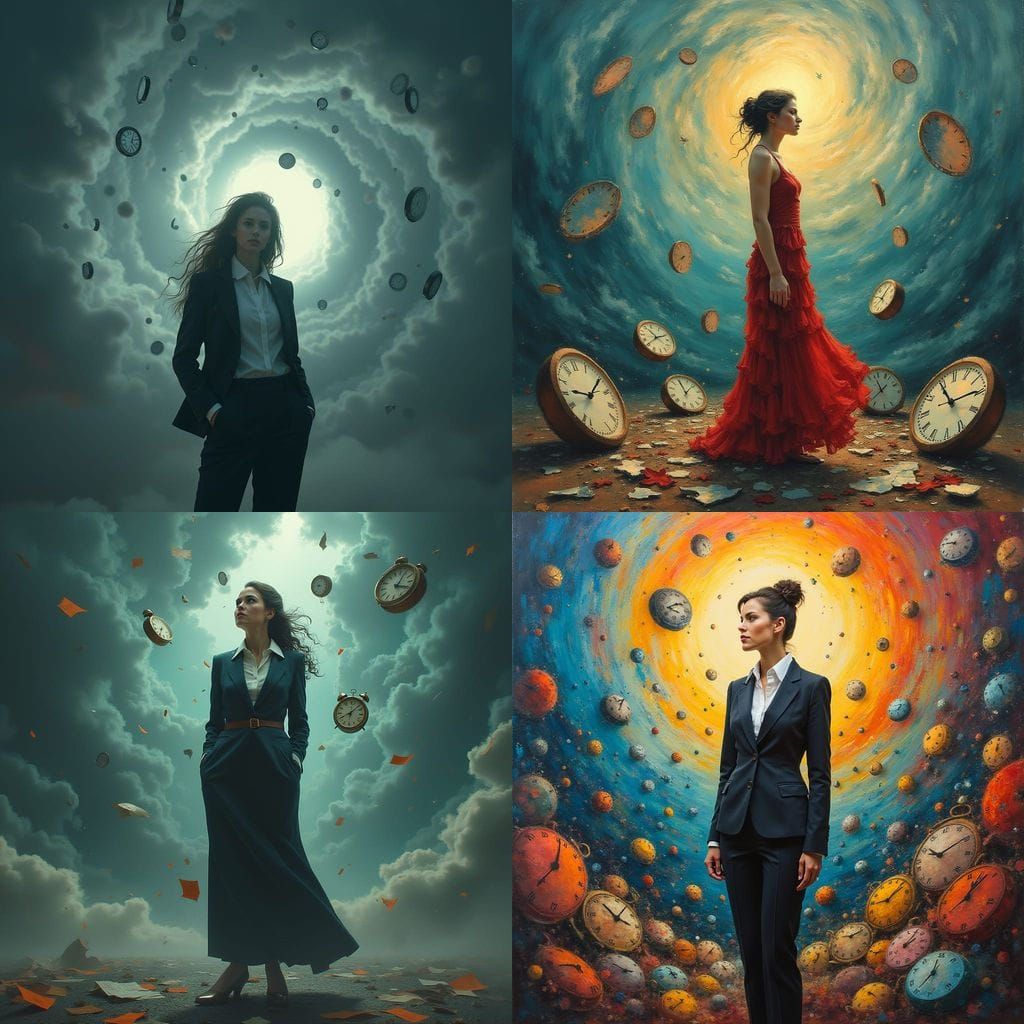 Surreal Representation of Monday Anxiety and Resilience