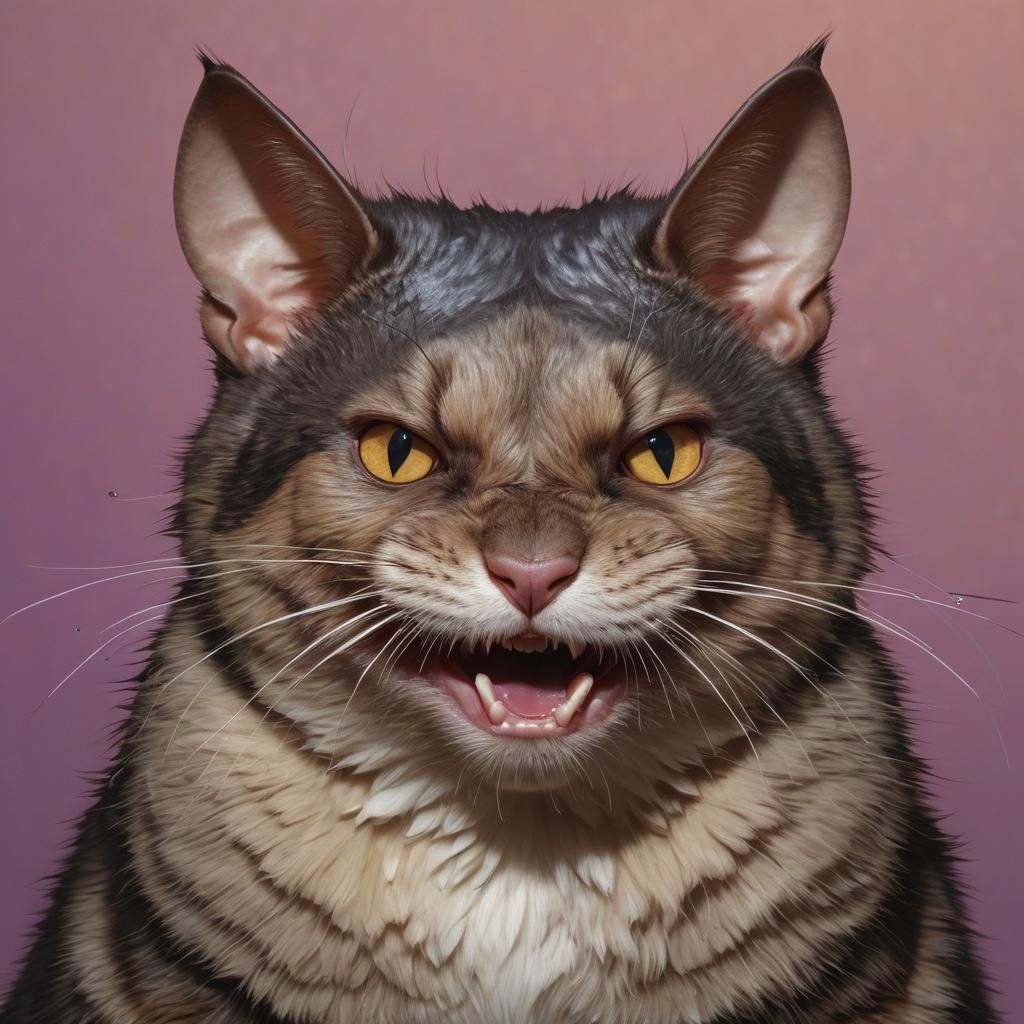 Hyperrealistic Bat, Cat, Rat and Friends