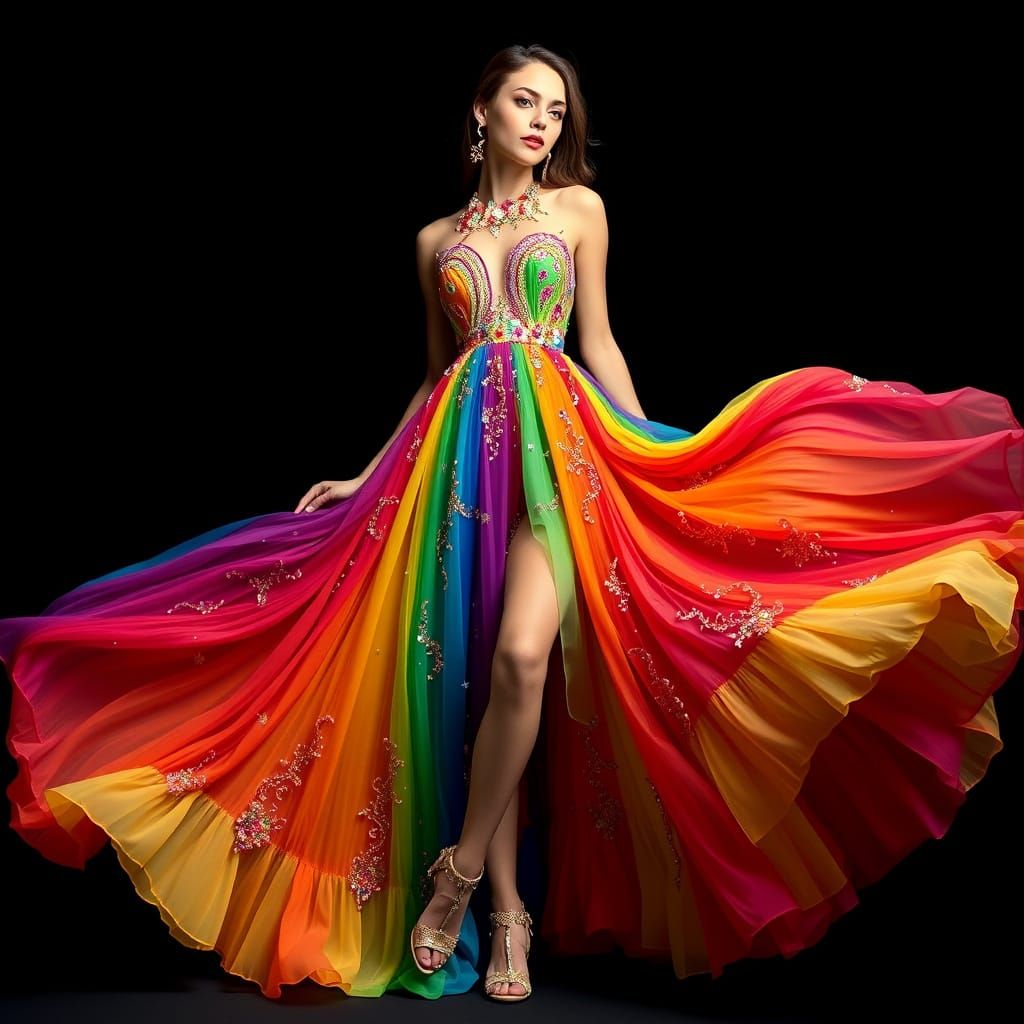 Rainbow Dress: Whimsical Elegance in Vibrant Colors