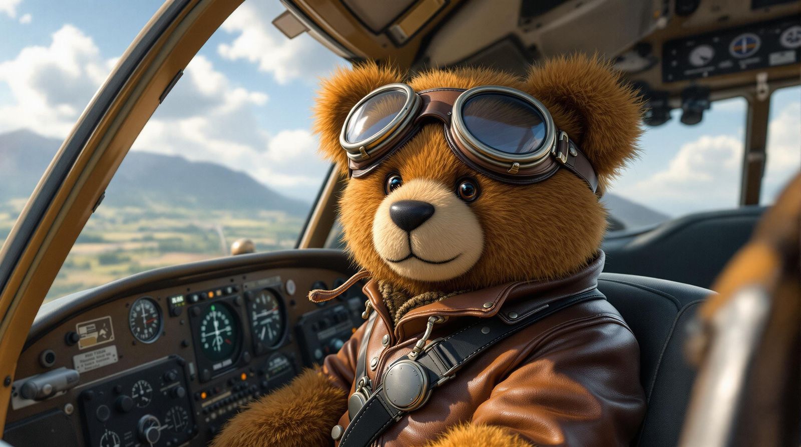 Bear Pilot in Flight Suit