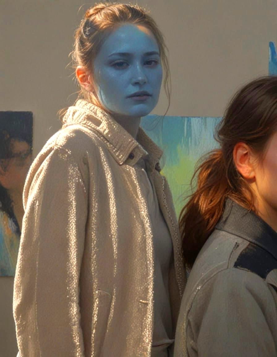 Abstract Portrait with Highlighted Ears