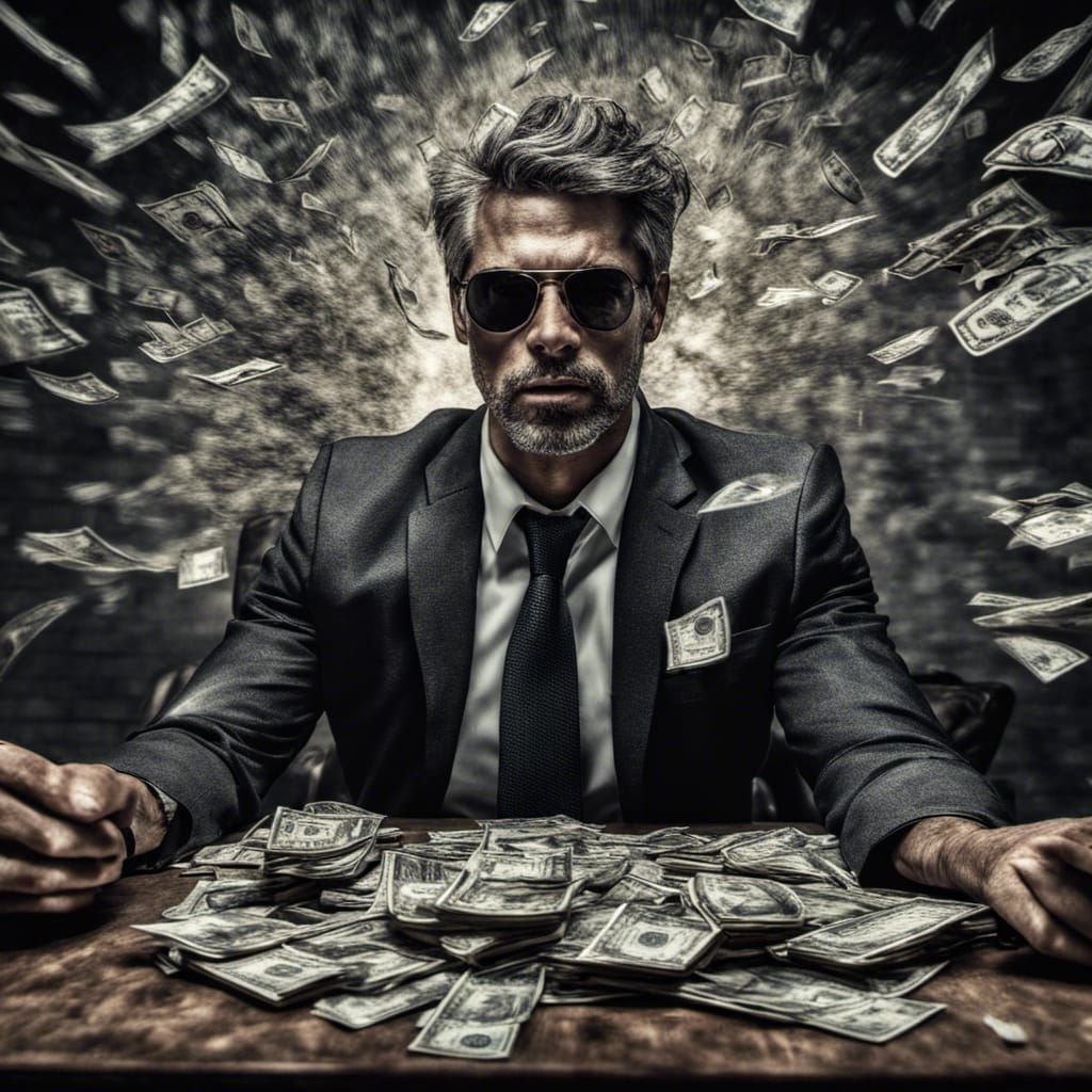 busisness man Raining Money