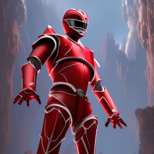 Red Power Ranger in Mad Scientist Lab