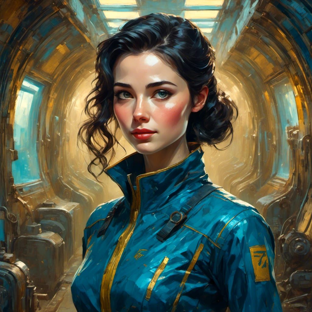 Vault Dweller Portrait in 1950s Fallout Vault