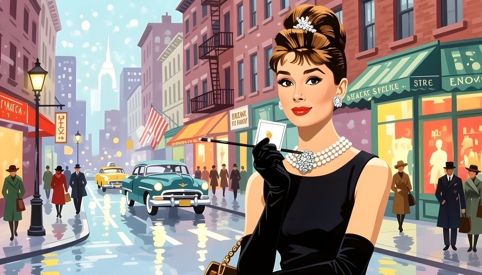 Holly Golightly in 1960s New York City