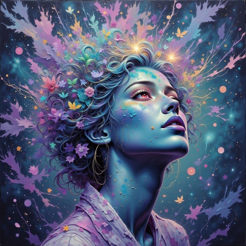 Abstract Elegy: Colors of Grief Under Silver Sky