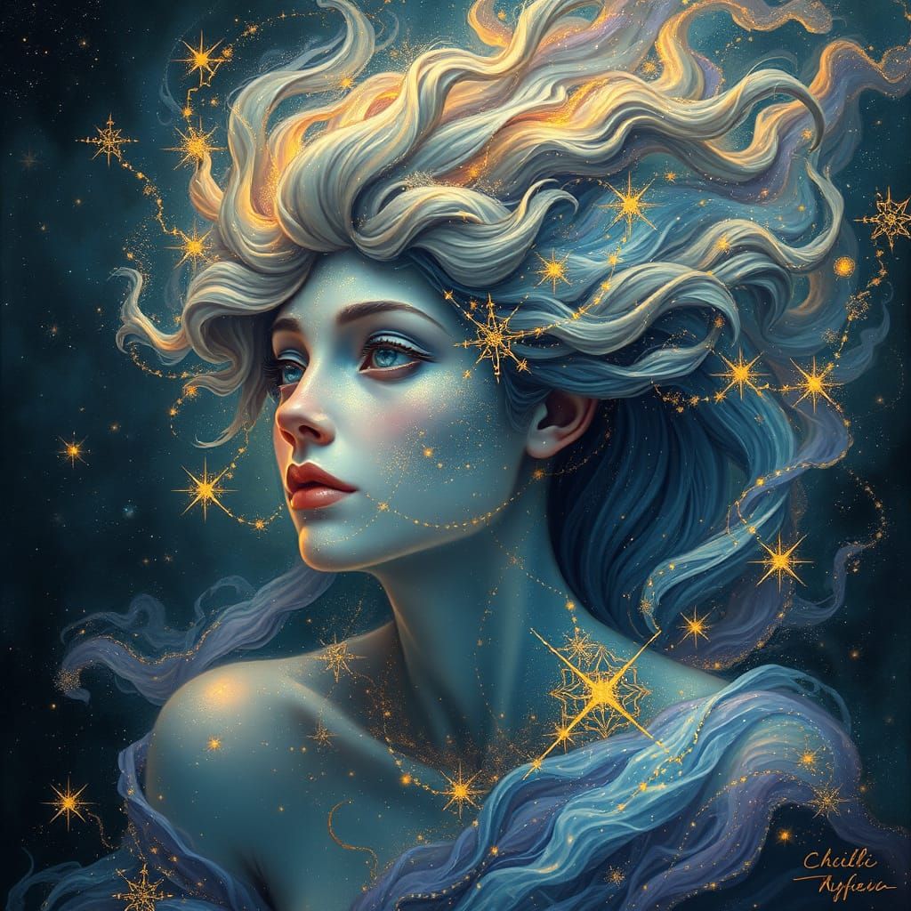 Cosmic Being Radiates Serenity and Power in Renaissance-Insp...