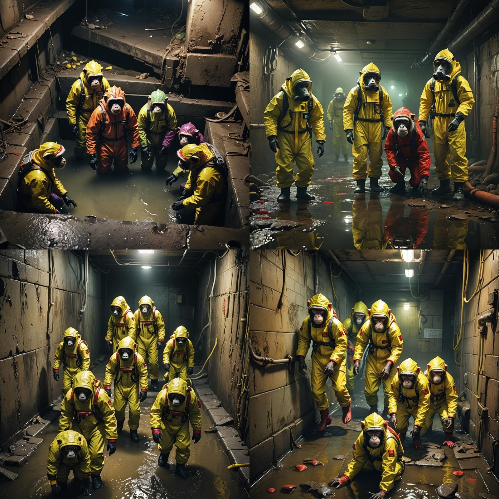 Monkeys in Hazmat Suits Explore Sewer System