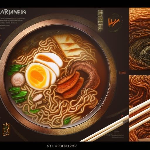 Detailed Ramen Matte Painting in Deep Color
