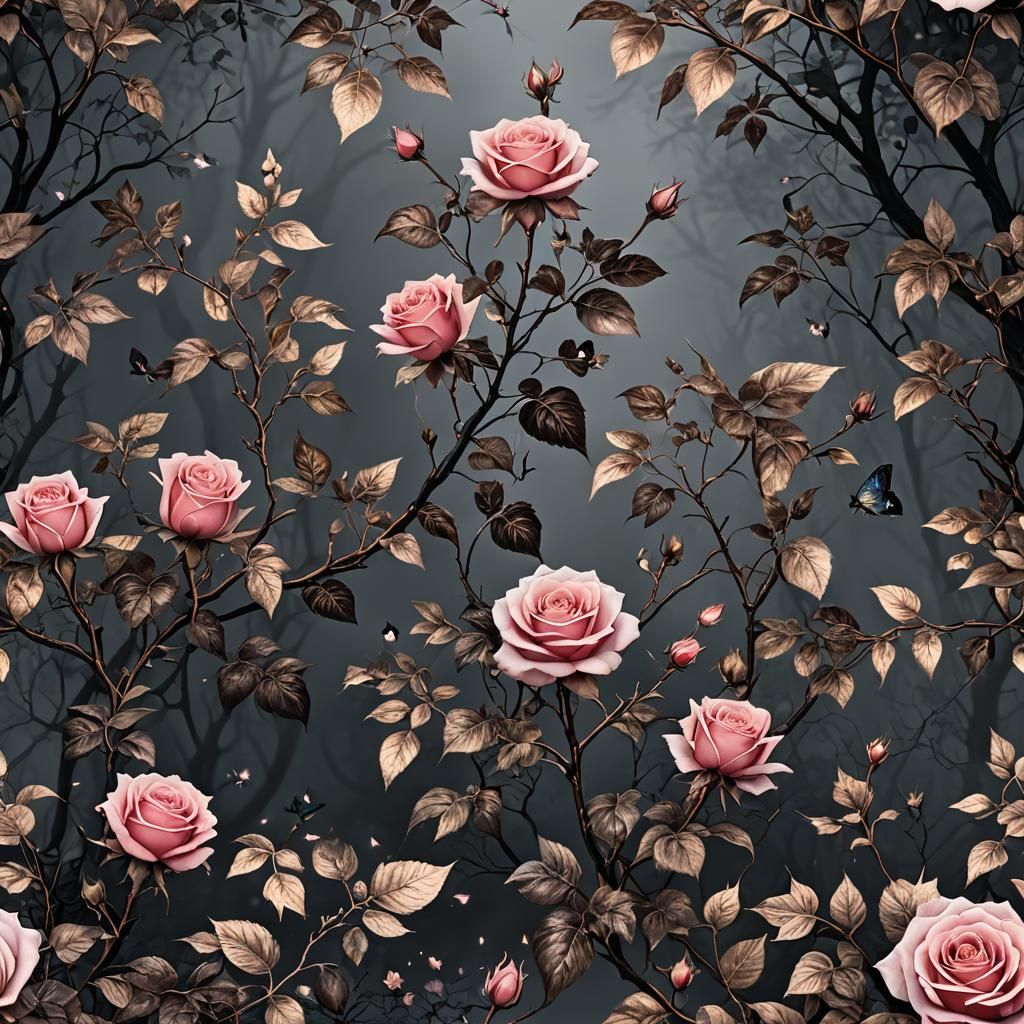 Gothic Black Rose with Holographic Edges