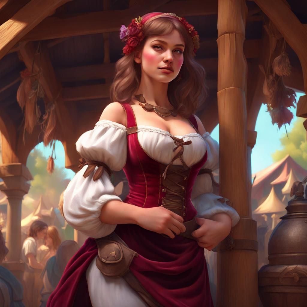 Renaissance Girl Portrait in Romantic Style