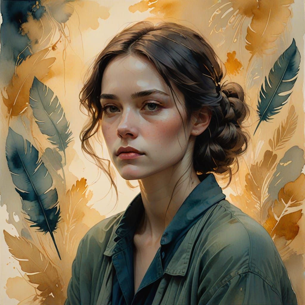 A Woman Lost in Ethereal Contemplation