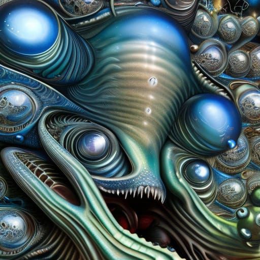 Hyperdetailed Alien Creature on a Beach