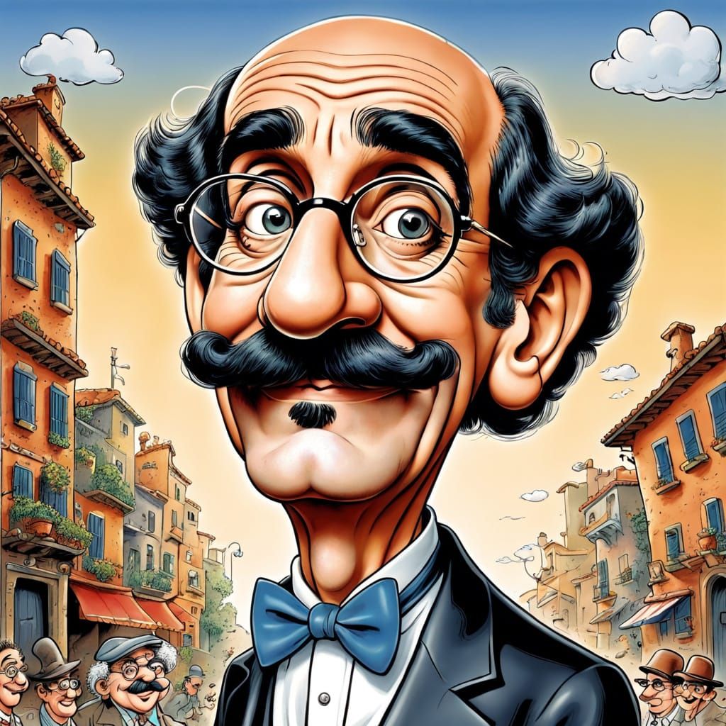 Groucho Marx Caricature in Comic Book Style