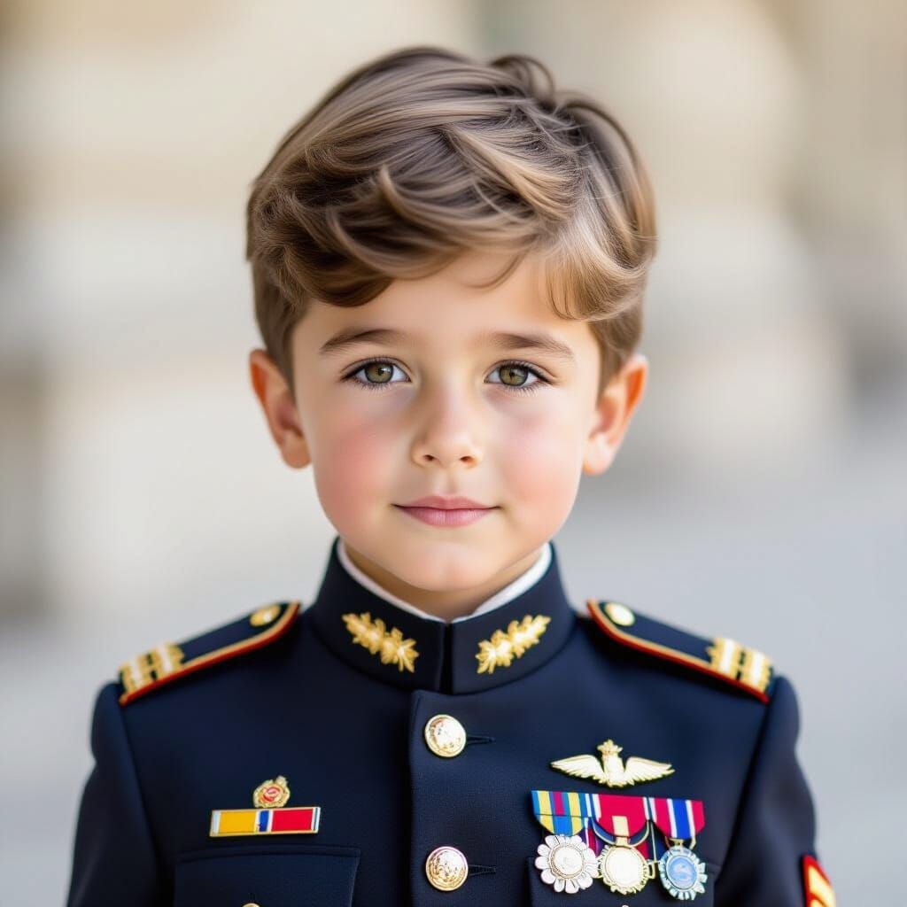Boy in Uniform Meets President Charles de Gaulle