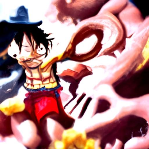 Abstract AI Image of Luffy