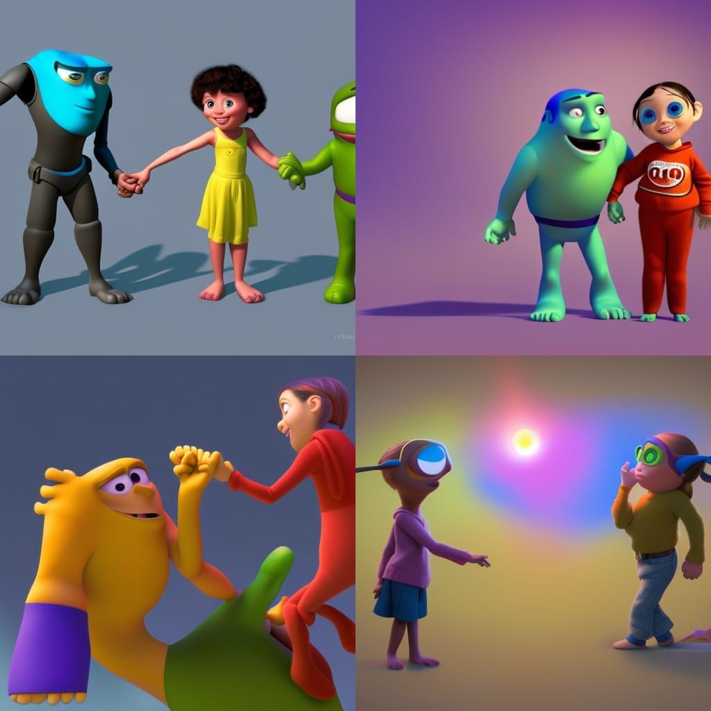 Hands Clasped Together: Pixar-Style 3D Art