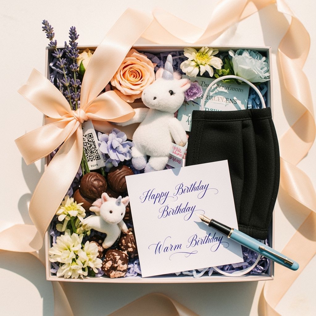 Pastel Birthday Gift Box Still Life