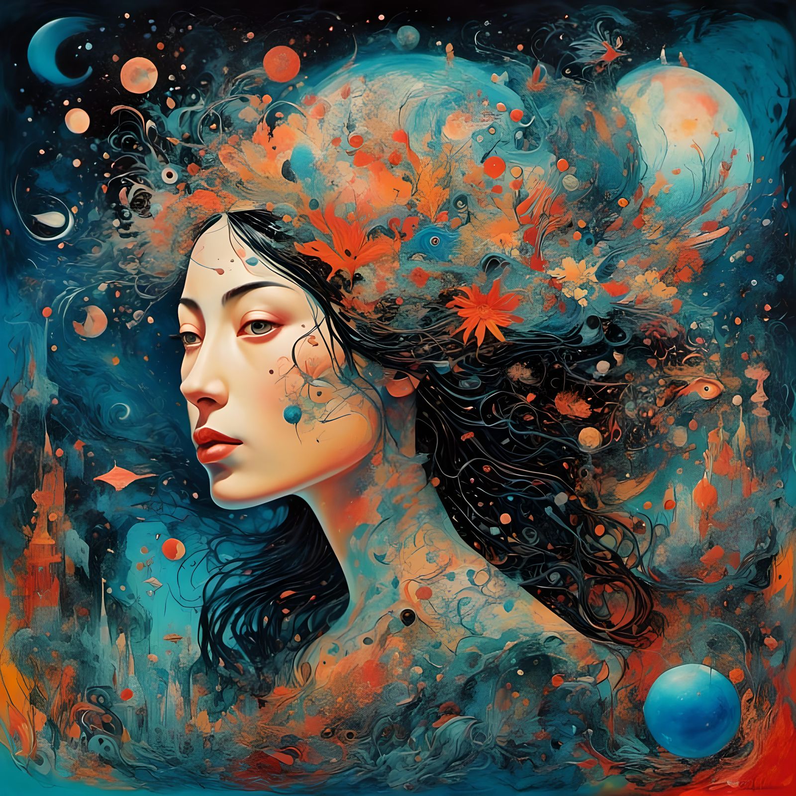 Astral Fairyland Illustration in Mixed Media